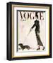 Vogue Cover - March 1917 - Dachshund Stroll-René R. Bouché-Framed Art Print