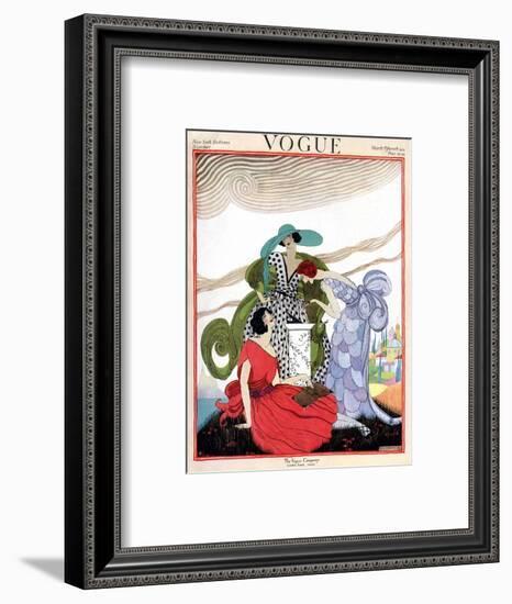 Vogue Cover - March 1921-Helen Dryden-Framed Art Print