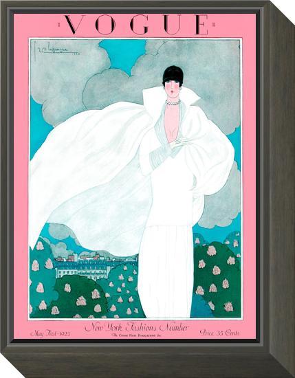 Vogue Cover - May 1925-Georges Lepape-Framed Print Mount
