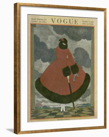 Vogue Cover - October 1916-George Wolfe Plank-Framed Premium Giclee Print