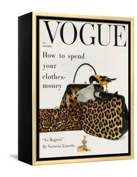 Vogue Cover - October 1958 - Animal Accessories-Richard Rutledge-Framed Stretched Canvas