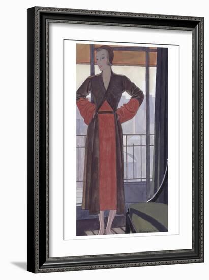 Vogue - February 1931-Pierre Mourgue-Framed Premium Giclee Print