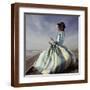 Vogue - June 1966 - Tiziani Striped Silk Evening Gown-Henry Clarke-Framed Art Print