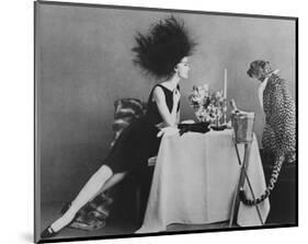 Vogue - November 1960 - Dining with a Cheetah-Leombruno-Bodi-Mounted Premium Photographic Print