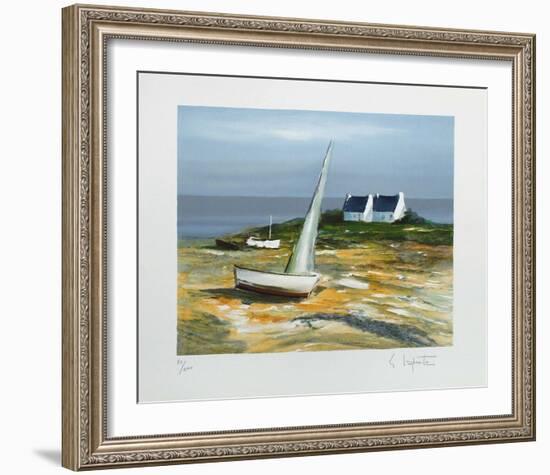 Voilier sur la plage-Georges Laporte-Framed Limited Edition