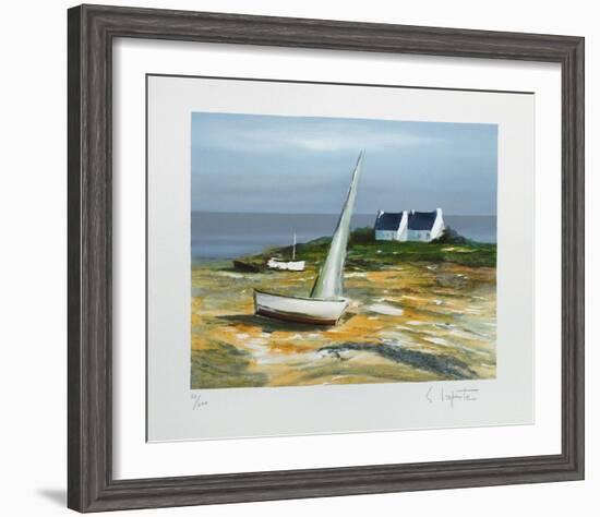 Voilier sur la plage-Georges Laporte-Framed Limited Edition