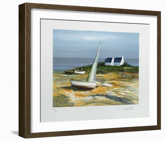 Voilier sur la plage-Georges Laporte-Framed Limited Edition