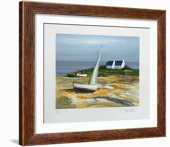 Voilier sur la plage-Georges Laporte-Framed Limited Edition