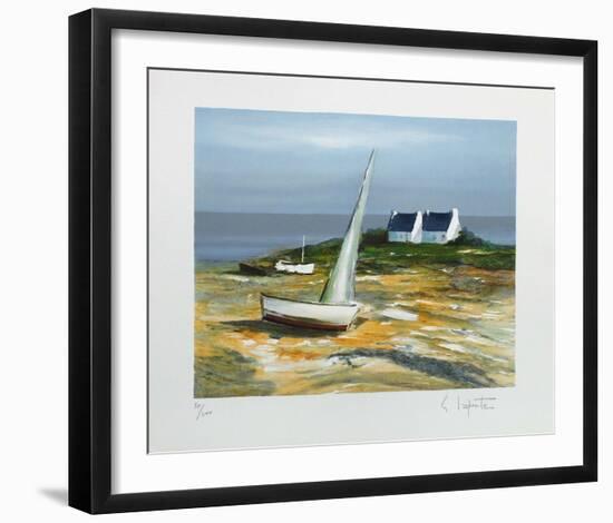 Voilier sur la plage-Georges Laporte-Framed Limited Edition