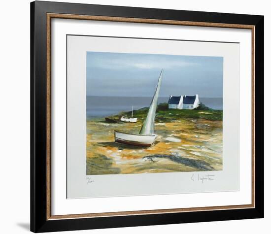 Voilier sur la plage-Georges Laporte-Framed Limited Edition