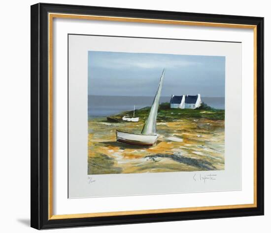 Voilier sur la plage-Georges Laporte-Framed Limited Edition