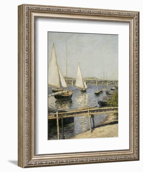 Voiliers à Argenteuil-Gustave Caillebotte-Framed Giclee Print