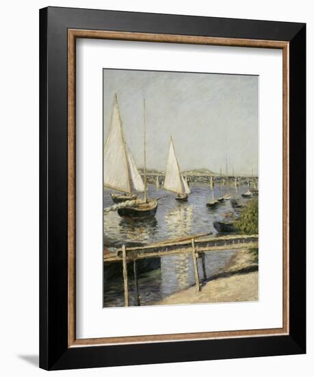 Voiliers à Argenteuil-Gustave Caillebotte-Framed Giclee Print