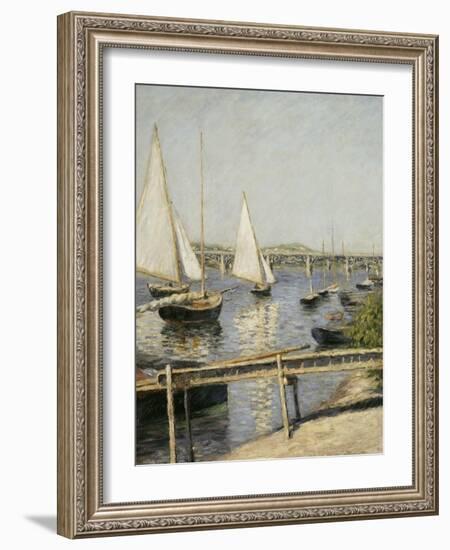 Voiliers à Argenteuil-Gustave Caillebotte-Framed Giclee Print