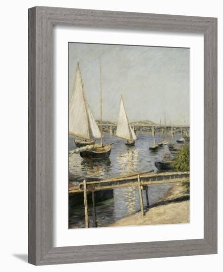 Voiliers à Argenteuil-Gustave Caillebotte-Framed Giclee Print