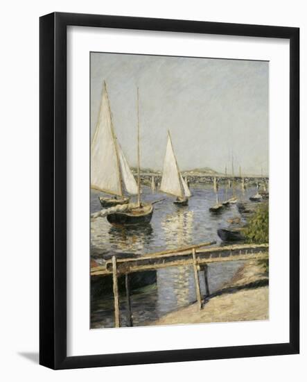 Voiliers à Argenteuil-Gustave Caillebotte-Framed Giclee Print