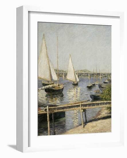 Voiliers à Argenteuil-Gustave Caillebotte-Framed Giclee Print