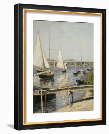 Voiliers à Argenteuil-Gustave Caillebotte-Framed Giclee Print