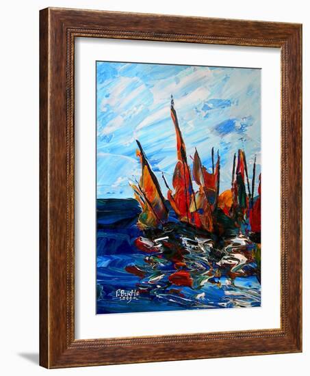 Voiliers au port a bainet, 2009-Patricia Brintle-Framed Giclee Print