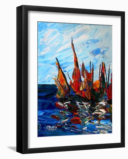 Voiliers au port a bainet, 2009-Patricia Brintle-Framed Giclee Print