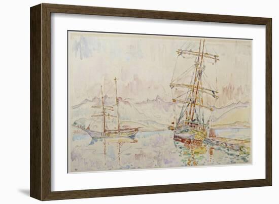 Voiliers dans le port d'Ajaccio-Paul Signac-Framed Giclee Print