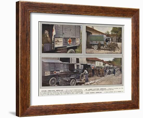 Voiture Ambulance Americaine, Un Camion Sanitaire Americain, Poste Central Americain-Jules Gervais-Courtellemont-Framed Photographic Print