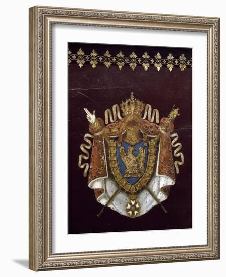 Voiture de Napoléon pendant campagne de Russie : "landau en berline", fourni par Getting en 1812.-null-Framed Giclee Print