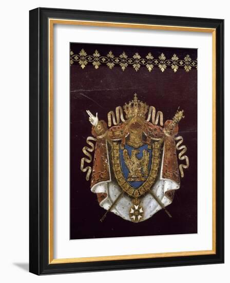 Voiture de Napoléon pendant campagne de Russie : "landau en berline", fourni par Getting en 1812.-null-Framed Giclee Print