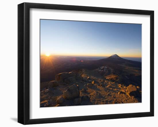 Volcan De Popocatepetl, 5452M, From Volcan De Iztaccihuatl, 5220M, Sierra Nevada, Mexico-Christian Kober-Framed Photographic Print