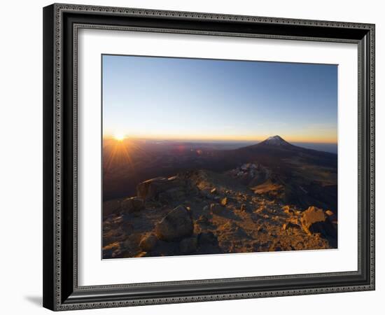 Volcan De Popocatepetl, 5452M, From Volcan De Iztaccihuatl, 5220M, Sierra Nevada, Mexico-Christian Kober-Framed Photographic Print