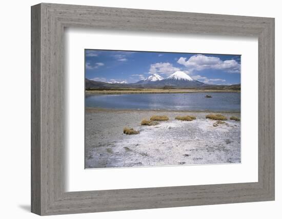 Volcan Parinacota on Right, Volcan Pomerape on Left, Volcanoes in the Lauca National Park, Chile-Geoff Renner-Framed Photographic Print