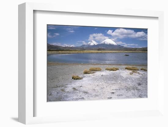 Volcan Parinacota on Right, Volcan Pomerape on Left, Volcanoes in the Lauca National Park, Chile-Geoff Renner-Framed Photographic Print