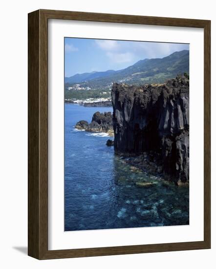 Volcanic Coastline, Island of Sao Jorge, Azores, Portugal, Atlantic-David Lomax-Framed Photographic Print