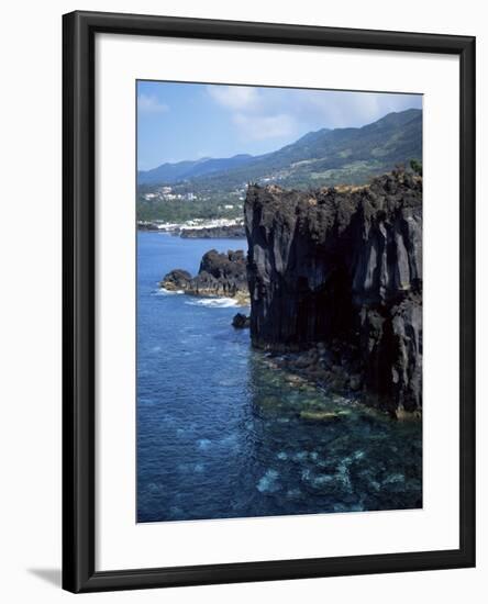 Volcanic Coastline, Island of Sao Jorge, Azores, Portugal, Atlantic-David Lomax-Framed Photographic Print