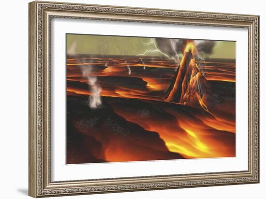 Volcanic Eruption on an Alien Planet-null-Framed Premium Giclee Print