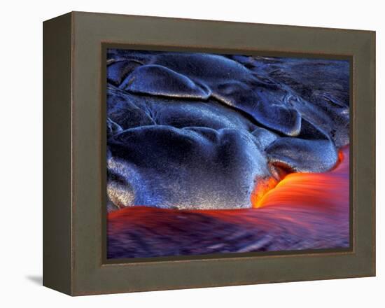 Volcanic Eruption, Volcanoes National Park, Kilauea, Big Island, Hawaii, USA-Art Wolfe-Framed Premier Image Canvas