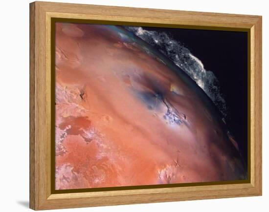 Volcanic Eruptions of Pele on Moon Io Taken by Spacecraft Voyager 2-null-Framed Premier Image Canvas