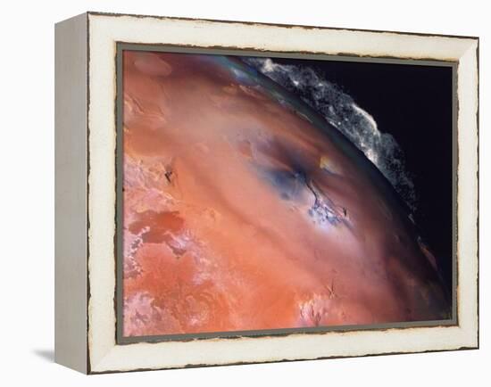 Volcanic Eruptions of Pele on Moon Io Taken by Spacecraft Voyager 2-null-Framed Premier Image Canvas