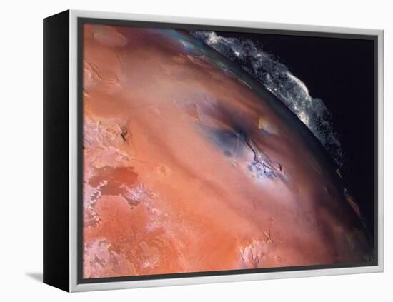 Volcanic Eruptions of Pele on Moon Io Taken by Spacecraft Voyager 2-null-Framed Premier Image Canvas