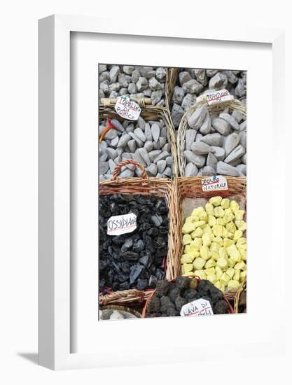 Volcanic rock souvenirs, Lipari Island, Aeolian Islands, UNESCO World Heritage Site, Sicily, Italy,-Marco Simoni-Framed Photographic Print