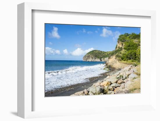 Volcanic sand beach, Montserrat, British Overseas Territory, West Indies, Caribbean, Central Americ-Michael Runkel-Framed Photographic Print