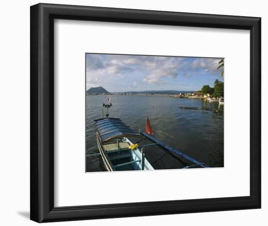 Volcano and Colourful Banka Fishing Boats, Lake Taal, Talisay, Luzon, Philippines, Southeast Asia-Kober Christian-Framed Photographic Print