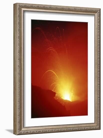 Volcano At Night-Dr. Juerg Alean-Framed Photographic Print