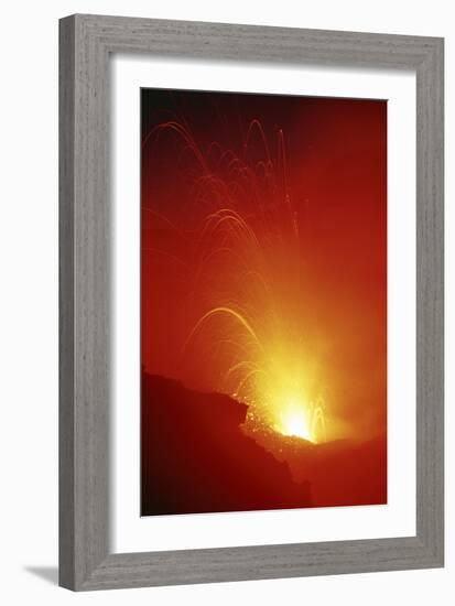 Volcano At Night-Dr. Juerg Alean-Framed Photographic Print