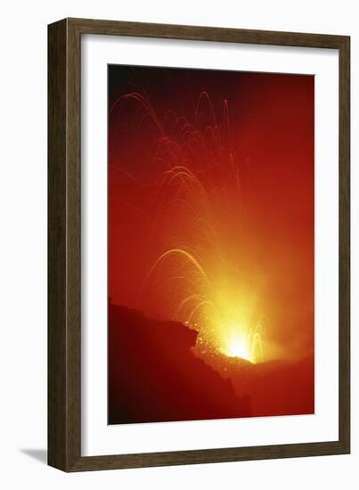 Volcano At Night-Dr. Juerg Alean-Framed Photographic Print