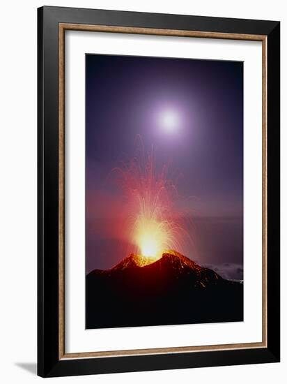 Volcano At Night-Dr. Juerg Alean-Framed Photographic Print