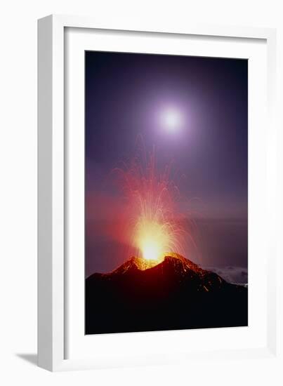 Volcano At Night-Dr. Juerg Alean-Framed Photographic Print