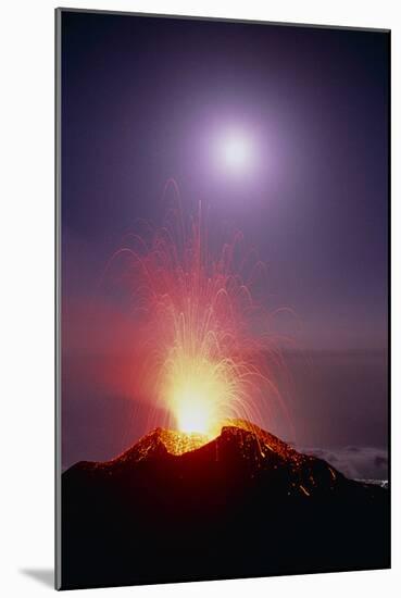 Volcano At Night-Dr. Juerg Alean-Mounted Photographic Print