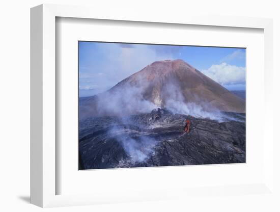 Volcano Cinder Cone with Flowing Lava-DLILLC-Framed Photographic Print