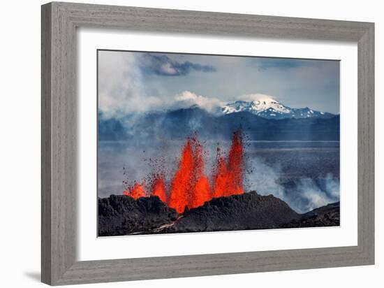 Volcano Eruption at the Holuhraun Fissure Near Bardarbunga Volcano, Iceland-null-Framed Photographic Print